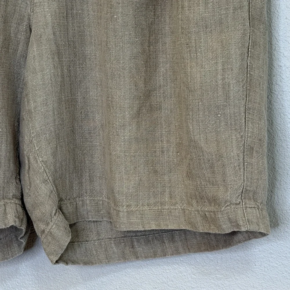Banana Republic Chino Shorts Mens Sz 36 Natural 100% Linen Pleated Front Preppy